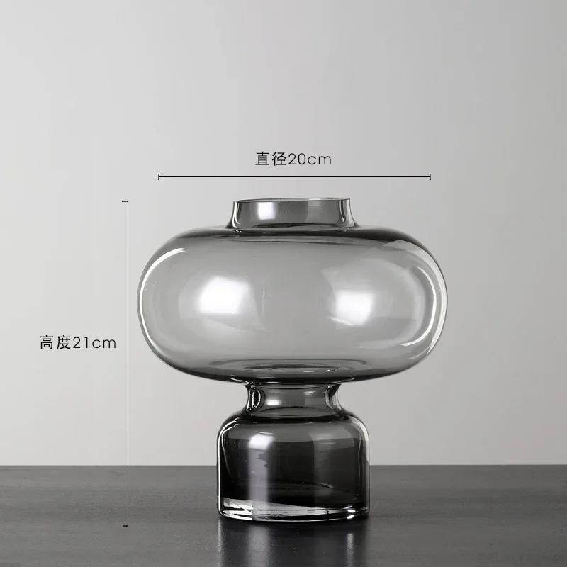 Home Decoration Transparent Glass Vase Modern Hydroponic Flower Arrangement Accessories Storage Tank Countertop Vase Furnishings