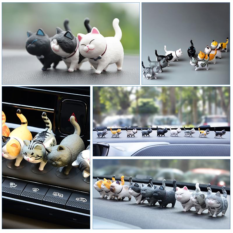 AAGWW Working Cat Figure Kitten Toy Set, Mini Toy Figures, Cat Characters, Birthday Party Accessories, Dark Colors (45 Pieces, 5 Sets Total)