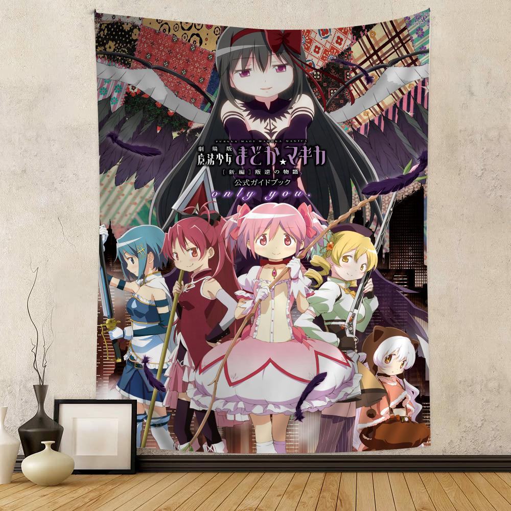 

Puella Magi Madoka Magica Cartoon Tapestry Bohemian Mandala Style Ideal Wall Hanging Sheets for Anime Boho Spaces 74x94cm(29x37in)