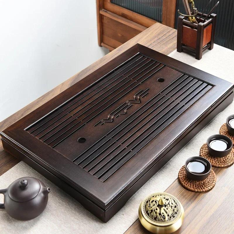 Serving Chinese Tea Tray Wood Plate Office Desk Luxury Tea Tray Japanese Nordic Bandeja Para Cha Kitchen Accessories YN50TT