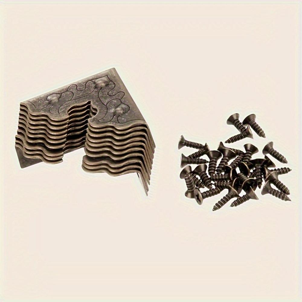 20Pcs Antique Furniture Accessories Metal Corner Protector Metal Crafts Jewelry Box Edge Safety Guard Cover Wooden Box Decorative Corner Protector