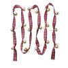 Red Velvet Ribbon Bell String for Festive Decorations on Christmas Trees Doors and Packaging 27 M Cloth Material