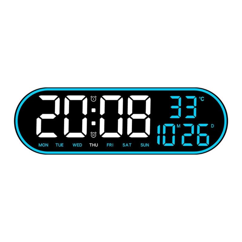 Modern Digital Alarm Clock Quiet LED Digital Alarm Clock with Remotes Control Date Week Temperature Display Daily Use
