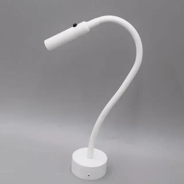 JOYINLED Gooseneck Reading Wall Lamp, Flexible Adjustable Aluminum Wall Light with Switch for Bedside Desk Study[Black, White]