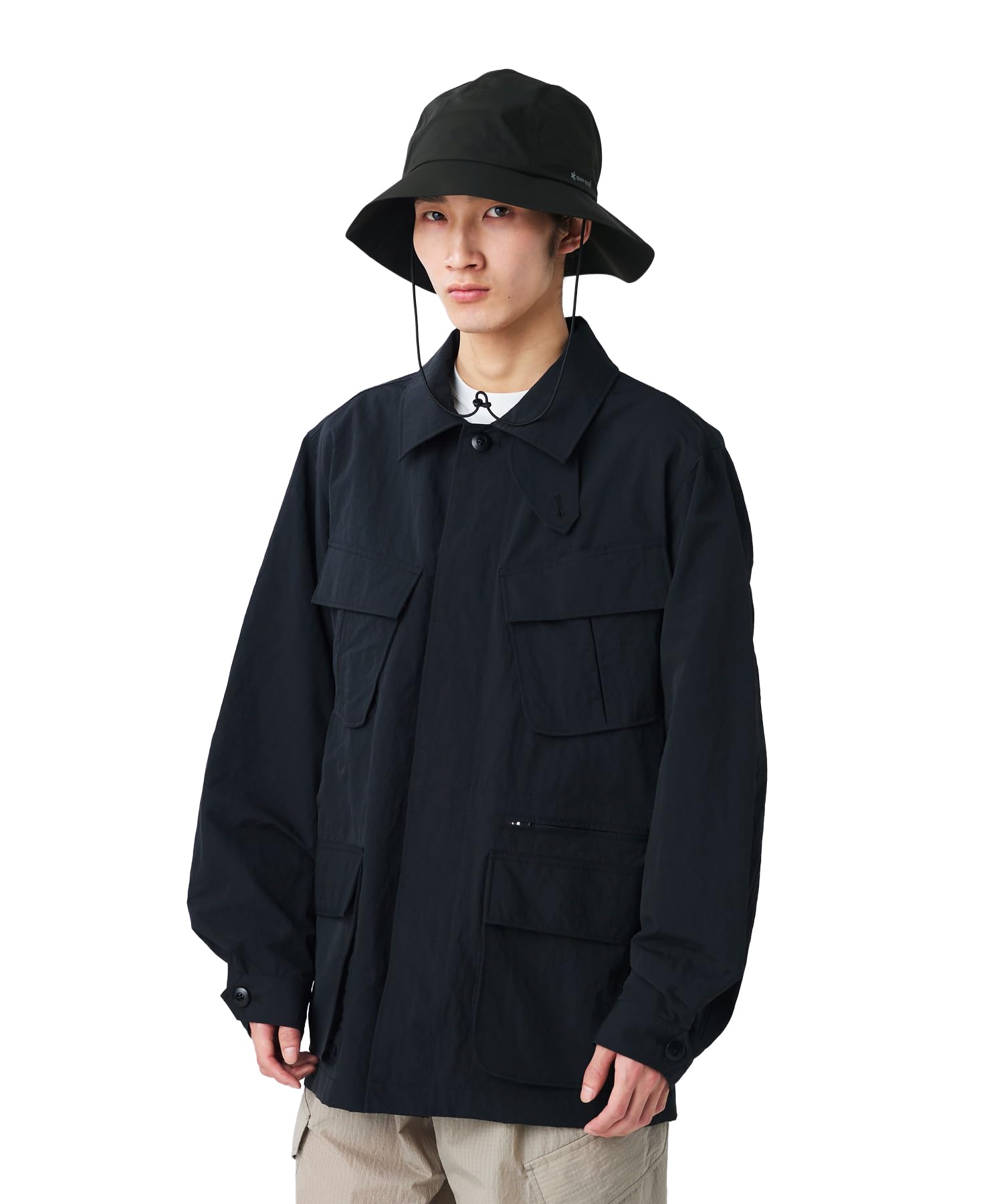 Nylon Washer Jacket Outer Jacket BLACK