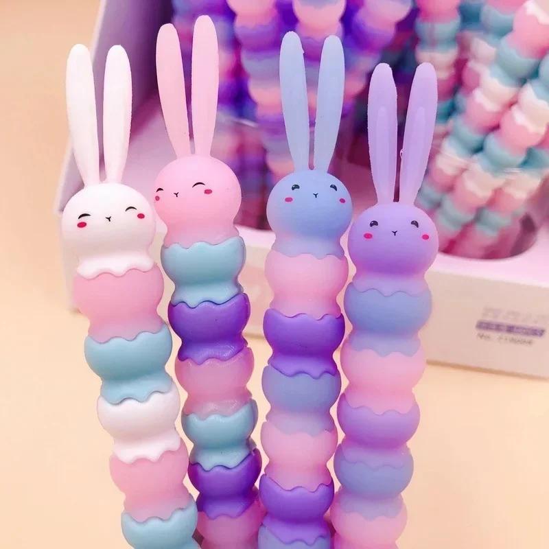 1 Pcs Random Color Creative Modeling Personality Gel Pen Small Fresh Cartoon School Rabbit Sweet Cute Office Stationery