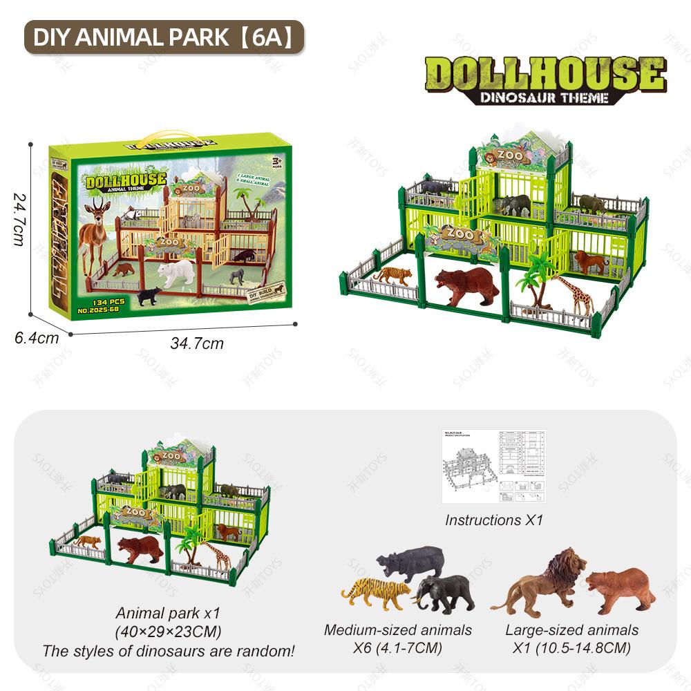 

Diy Simulation Zoo Early Education Toys Cross border Family Desktop Games Parent Child Building Toys