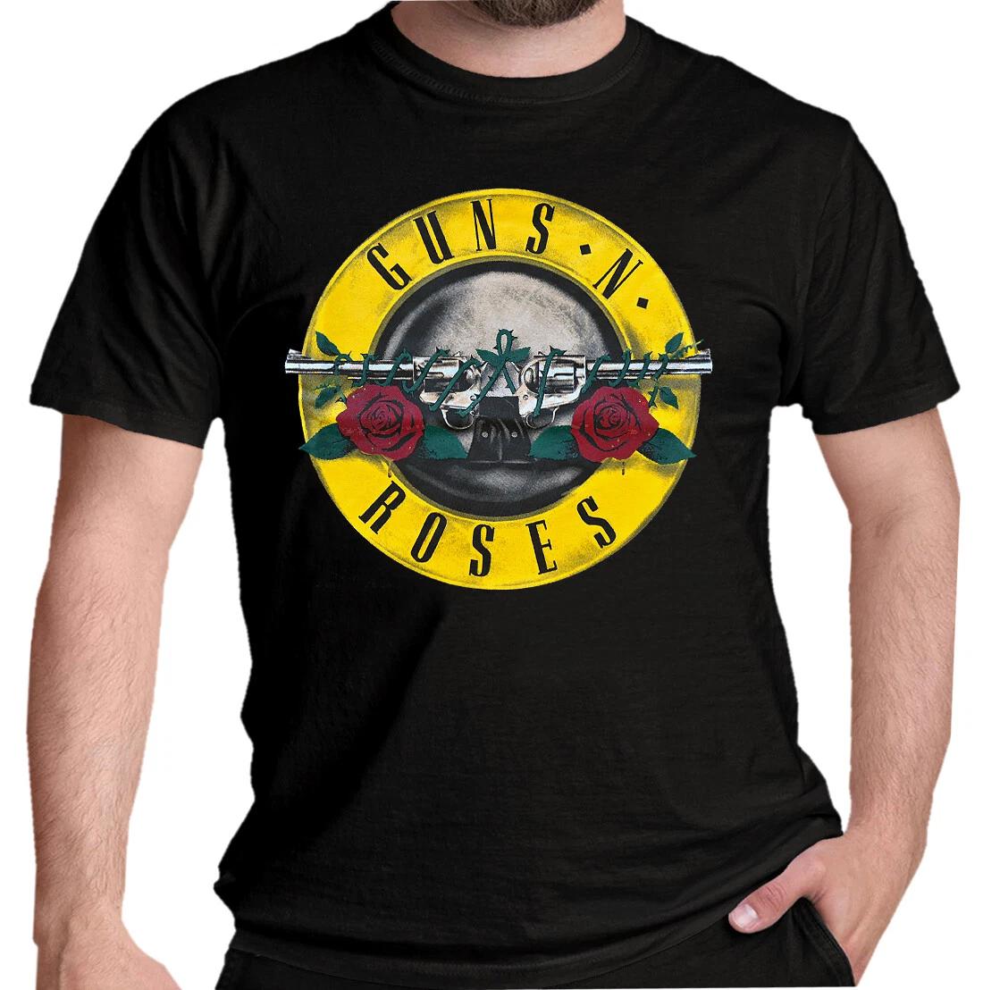 

Official Guns N Roses T Shirt Classic Logo Rock Licensed Tee Black New S to 5XL XL