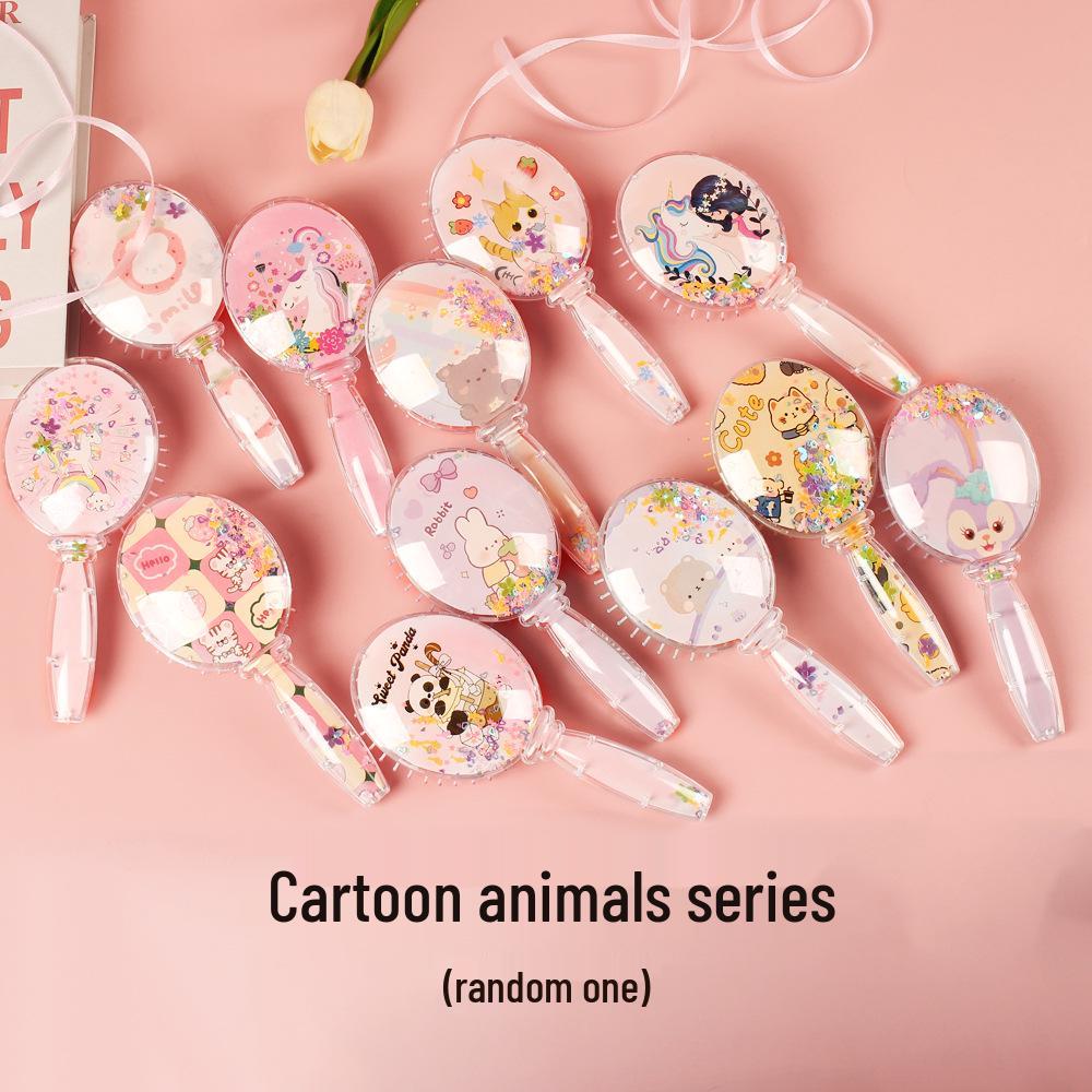 Macaron Cartoon Heart Air Cushion Massage Comb for Kids - Cute and Fluffy Design