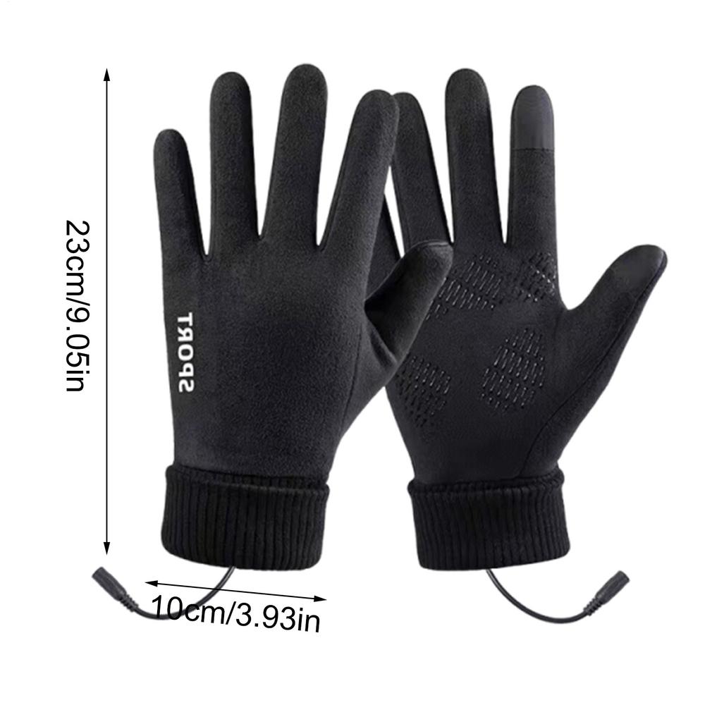 Heated Ski Gloves USB Heated Work Gloves 3 Temperature Settings Touchscreen Mittens for Cycling Outdoor Work Driving