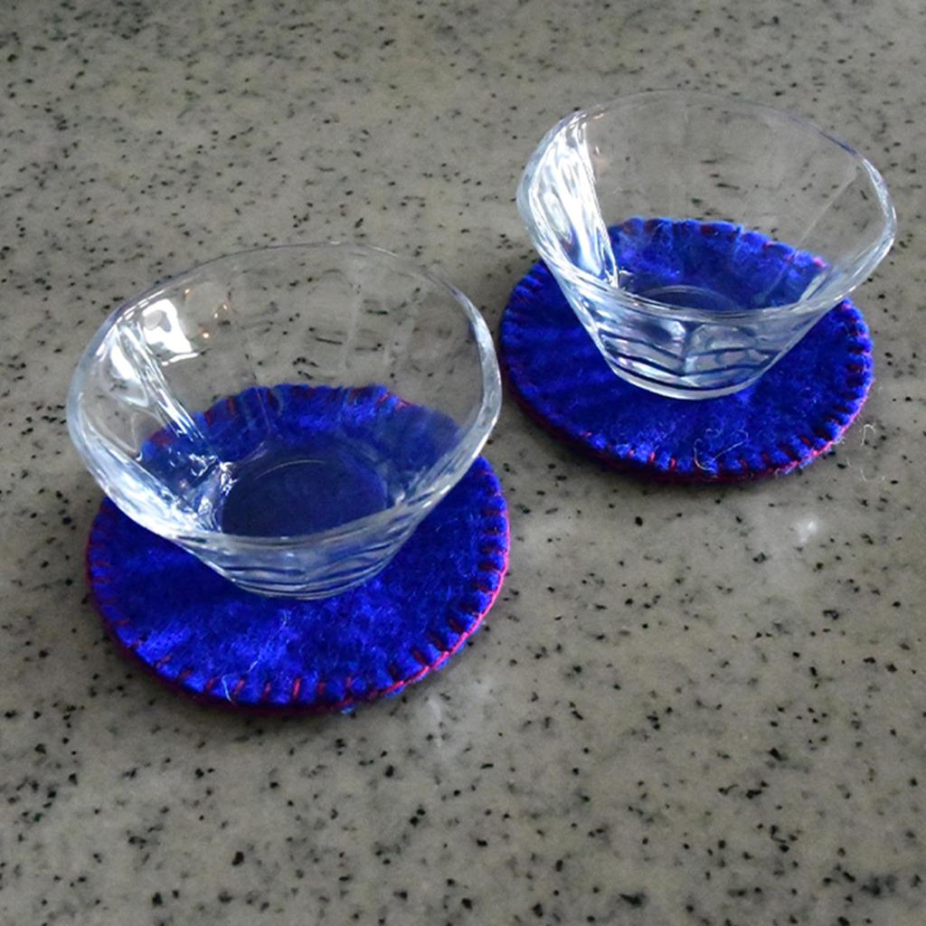 Marushin Set of Nepalese Stitched Fair 0395020600 Coasters, 4, Coasters, Handmade, Trade,