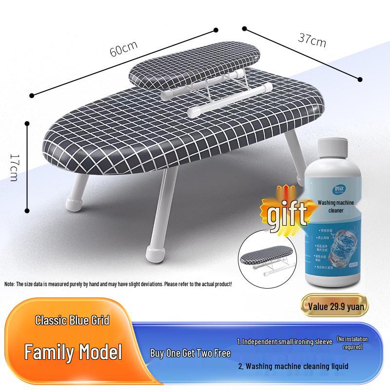 Folding Mini Ironing Board with Ironing Pad and Clothes Rack