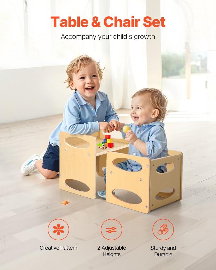 Weaning Table and Chair Set Montessori Kids Activity Table and Chair Wood