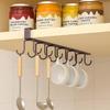 2 Pack Under Cabinet Hook Rack, 12-Hook Double Row Metal Hanging Organizer for Kitchen Utensils, Mugs, Closet Accessories, No Drill Shelf Hanger –