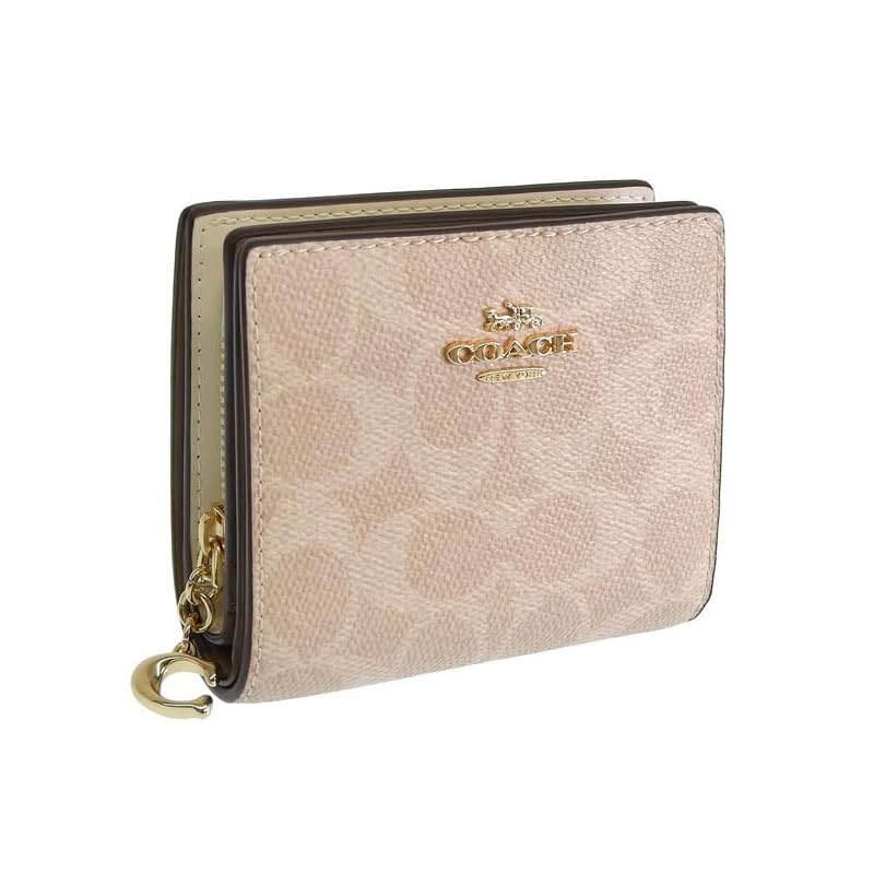 

[coach] wallet ladies bifold folding wallet compact outlet brand snap wallet signature canvas CW789 (SAND/CHALK/Beige) [product]