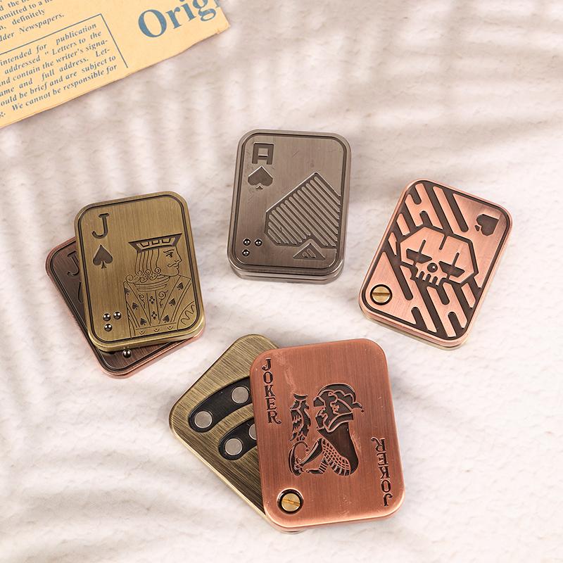 Slider Poker A K Metal Push Card Edc  Spinners Antistress Papa Decompression Hand Spinner Stress Relief Toys