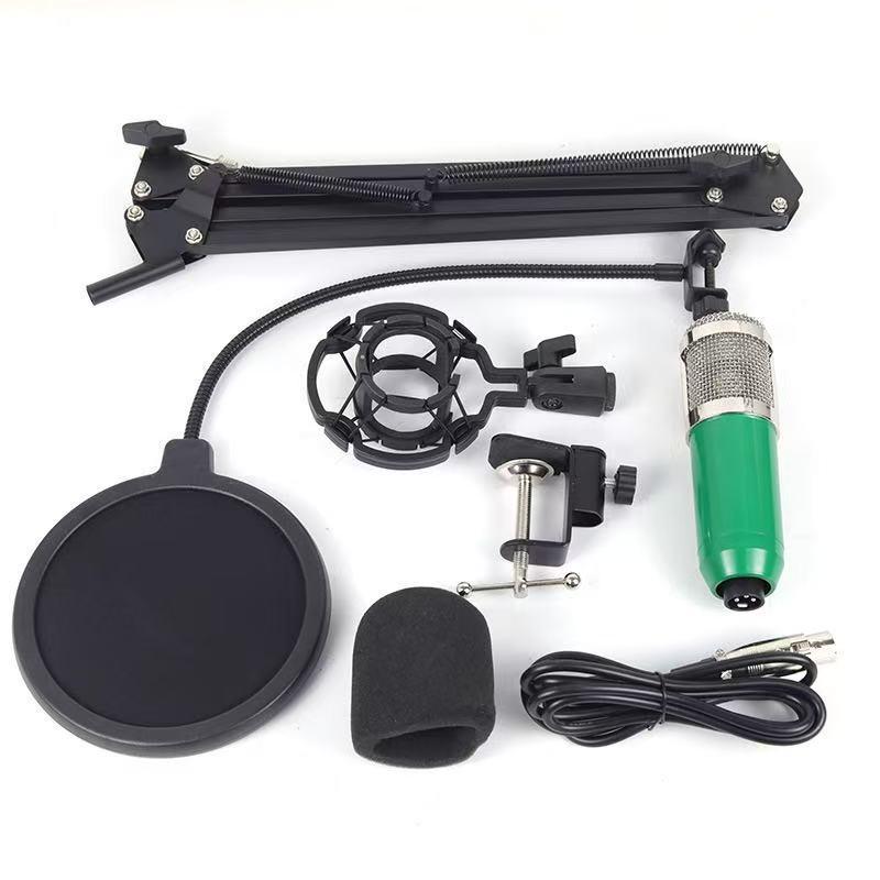 BM800 Kondensatormikrofon Set mit V8 Soundkarte & USB Mikrofonarm für Live-Streaming