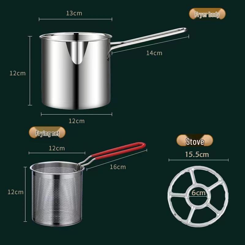 304 Stainless Steel Multifunctional Deep Fryer with Oil Filter and Induction Compatibility