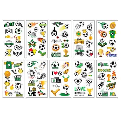 10Pcs Waterproof Football Tattoo Sticker Removable Water Transfer Tattoo Sticker  Sports Event