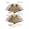 Cartoon Cat Hand Fan Chinese Japanese Folding Fan Silk Handheld Fan for Wedding Dancing Party Church Gifts Decoration