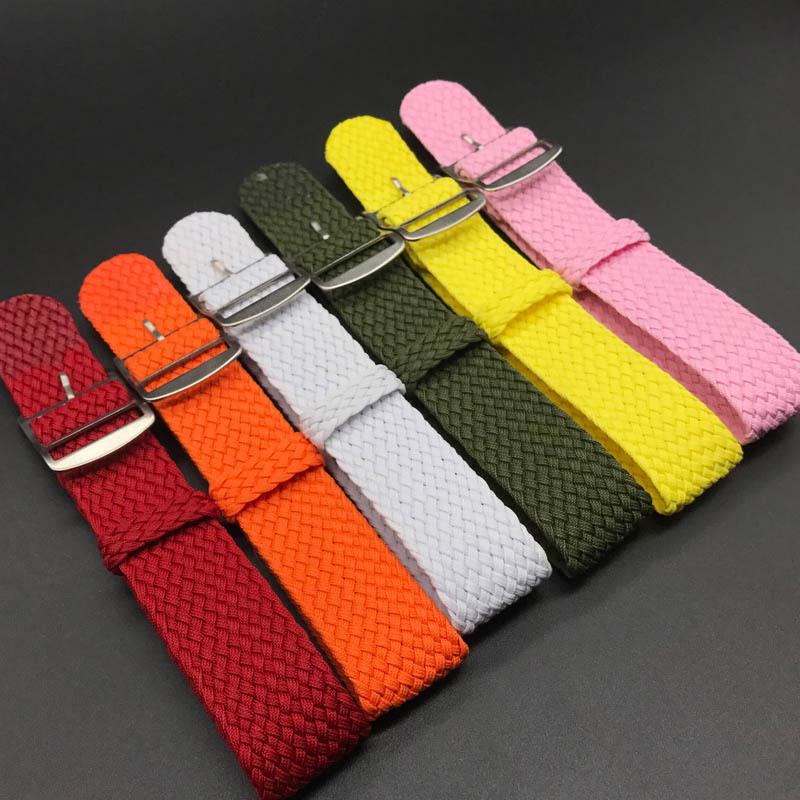 Belen Perlon Woven Nylon Watch Strap, Sizes 14-22MM, One-piece Design