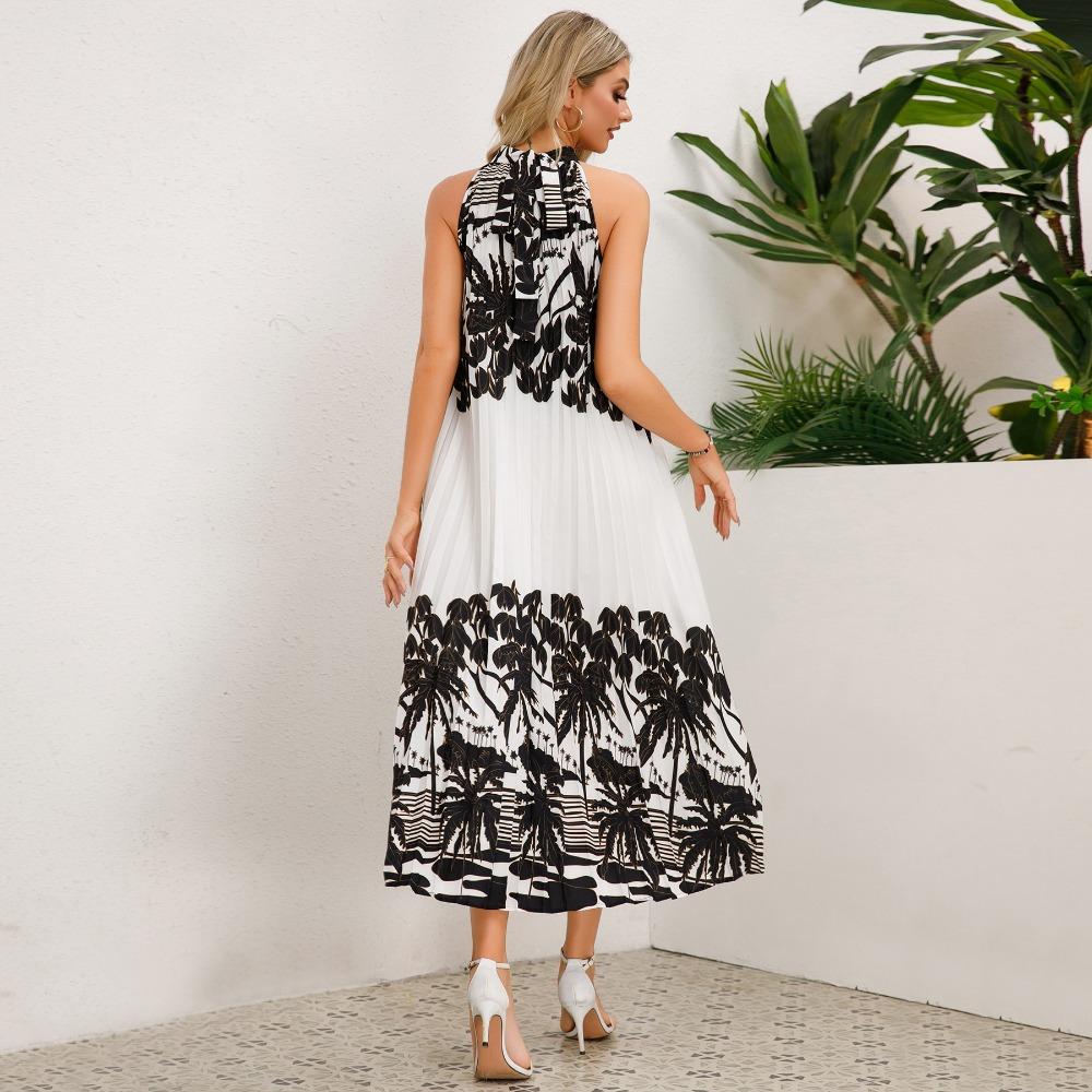 GMXIA женская мода лето весна цветочный принт без рукавов полуводолазка повседневные — фото 8