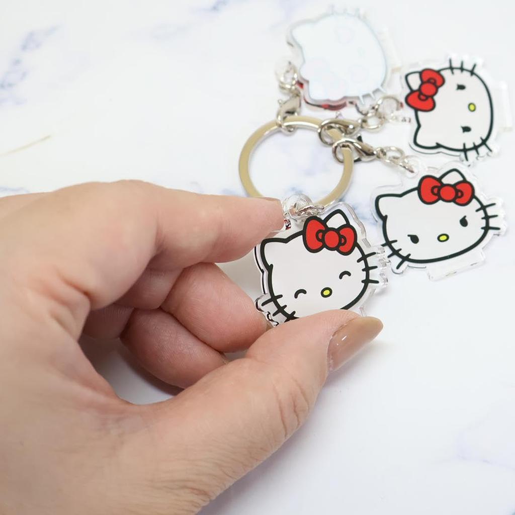 Marimo Craft Sanrio Acrylic Hello Kitty W48 x 4-Piece Keychain, Face, Approx. H43mm, SRTZ-289