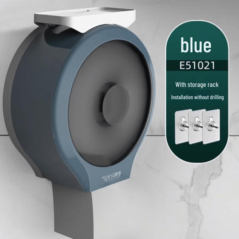 

Wall-Mounted Toilet Paper Holder with Storage Shelf