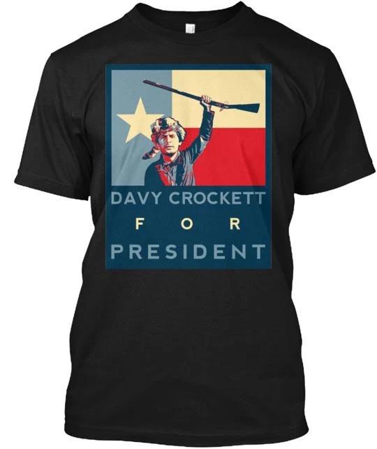 

Davy Crockett For President Tee 100% Cotton T-shirt Mens Tees Top Made In the USA T-Shirt Tee Top Unisex S