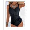 Sexy One Piece Swimsuit Swimwear Women Leaf Print Patchwork Cross Straps Backless Beachwear Bathing Suit Banadores Mujer