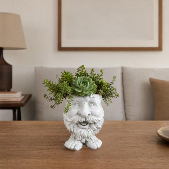 Face Flower Pot, Head Planter Pot, Funny Shape Face Planter Statue, Cute Resin Planter for Indoor Outdoor Plants Garden Decorations