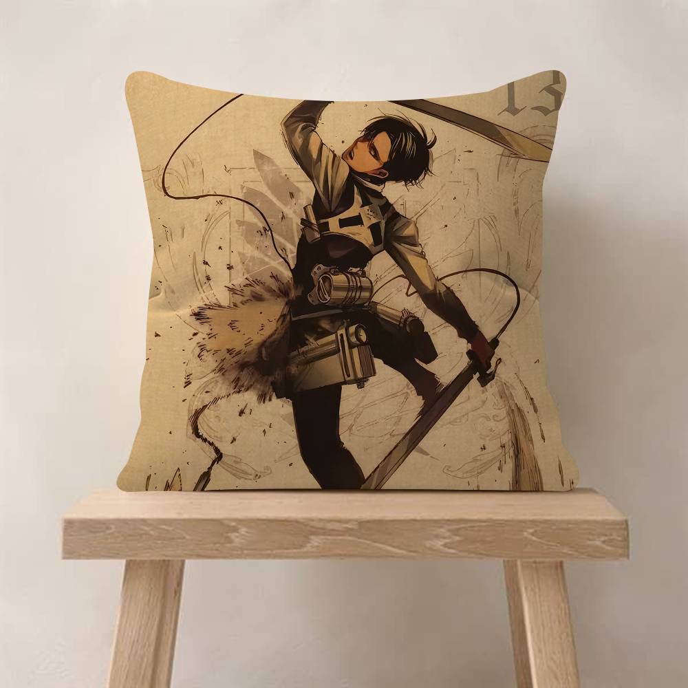 Vintage Anime AAttack On Titan Pillowcase Toon Gift Cushion Cover Bedroom Home Sofa Chair Seat Decor Pillow Case