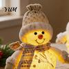 Cute Holiday Figurine Christmas LED Plush Doll Ornaments, Light Up Elk Snowman Santa Claus Indoor Decoration Decoration, Stuffed Toy for Table