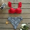 2025 Neues Push-Up Sexy Bikini Set High Waist Badeanzug Damen Bademode Mujer Spitze Rüschen Bandage Badeanzug 2-teiliges Set Schwimmen