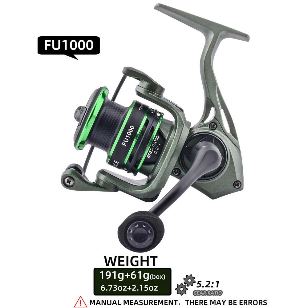 WildTrek Spinning Fishing Reel 1000-4000 5.2:1 Gear Ratio 6BB Drag Right Hand Interchangeable Handle Full Metal for Rivers Lakes