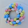Easter Wreath 33cm Easter Eggs Wreaths for Front Door Colorful Flower Wreath Decoration Happy Easter Celebration Gift