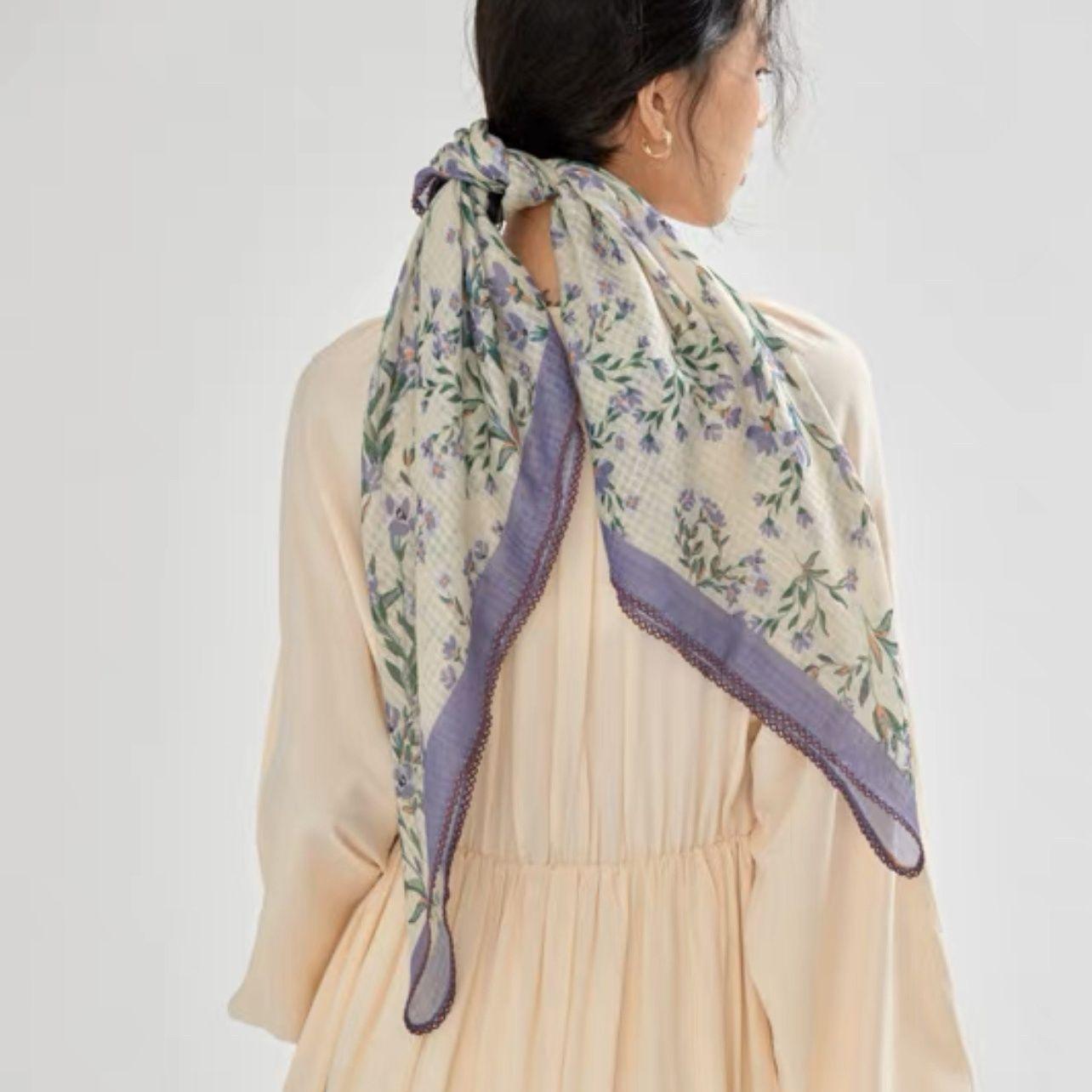 

Хлопковый головной платок для женщин, большой квадратный шарф для волос, мягкие повязки на голову, банданы для сна, размер 90*90 см 90*90cm