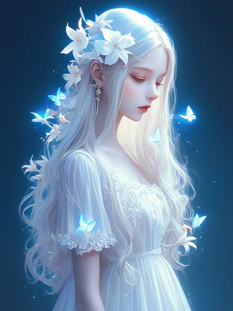 5D DIY Full Round Square Diamond Painting Cartoon Butterfly Girl Set Mosaic Home Decoration Art Craft Home Decoration Gift