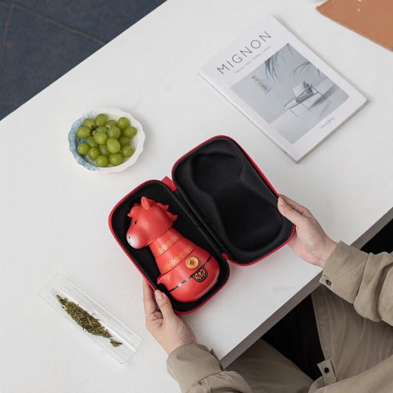 Ceramic Chinese New Year Travel Tea Set