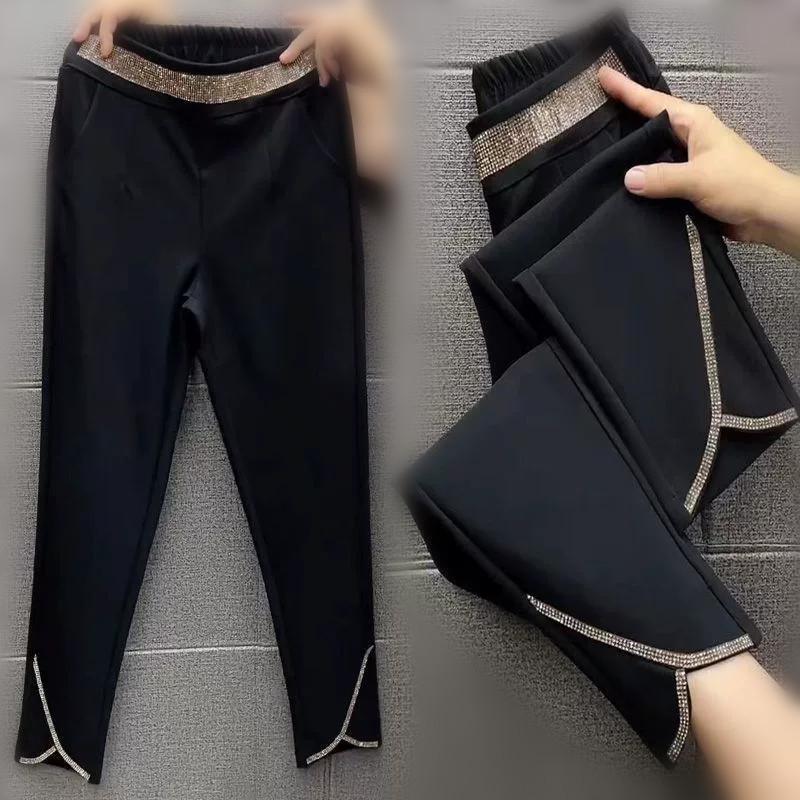 Women's Plus Size High Waist Harun Pants Spring Autumn Women's Elastic Waist Loose Casual Straight Tube Pants 4XL