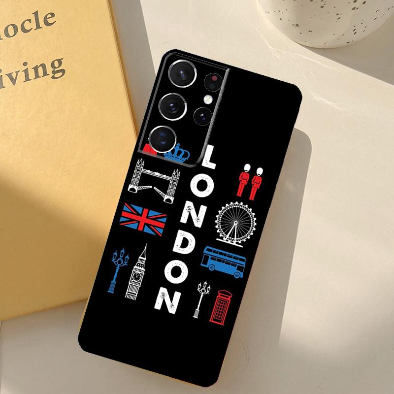 London Bus England Big Ben Phone Case For Samsung Galaxy S25 Ultra S20 S21 S22 S23 S24 S9 S10 Plus S25 FE Cover Shell