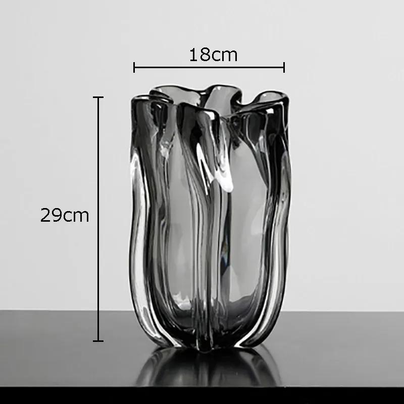Flower Bud Shape Glass Vase Transparent Hydroponics Flower Pots Desk Decoration Floral Arrangement Vases Room Aesthetic Decor