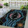 Aboriginal Art Design Non-Waterproof Polyester Tent Footprint Decorative Floor Mat for Patio Camping Living Room and Bedroom