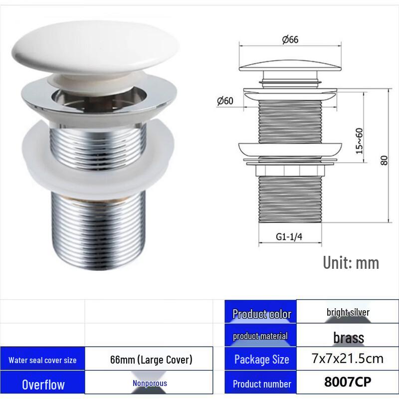 Electroplated Pop-up Sink Drainer