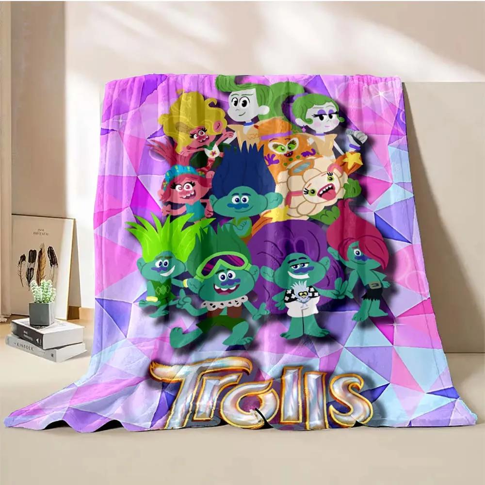 Cobertor Desenho Animado Trolls Juntos Quente Macio Fofo Tamanho King Manta para Criança Adulto Sofá Cama Cobertor de Quebra-cabeça Viagem Manta Presente