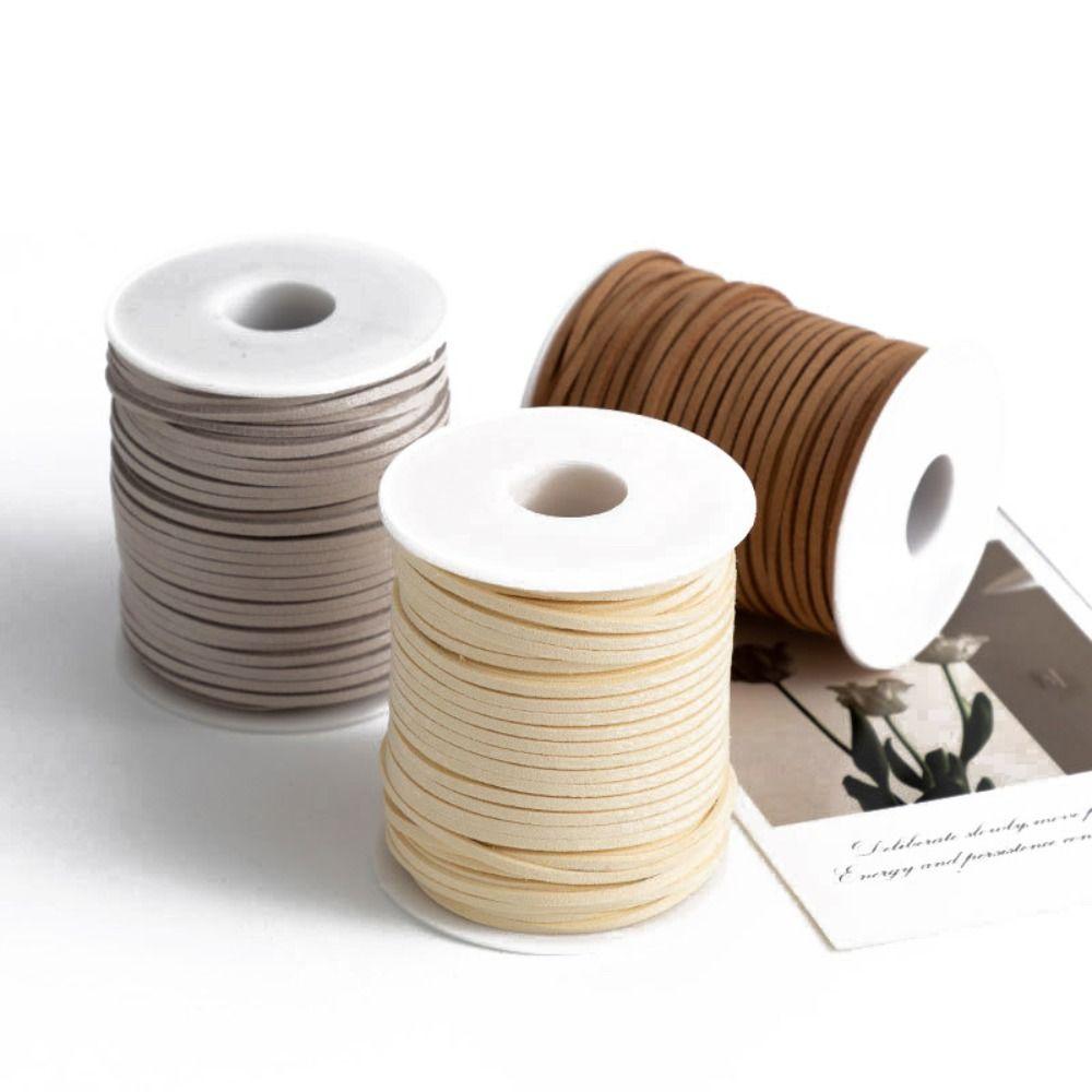 Handmade Leather Velvet Rope Korean Style Gift Packaging Rope Leather Roll Thread DIY