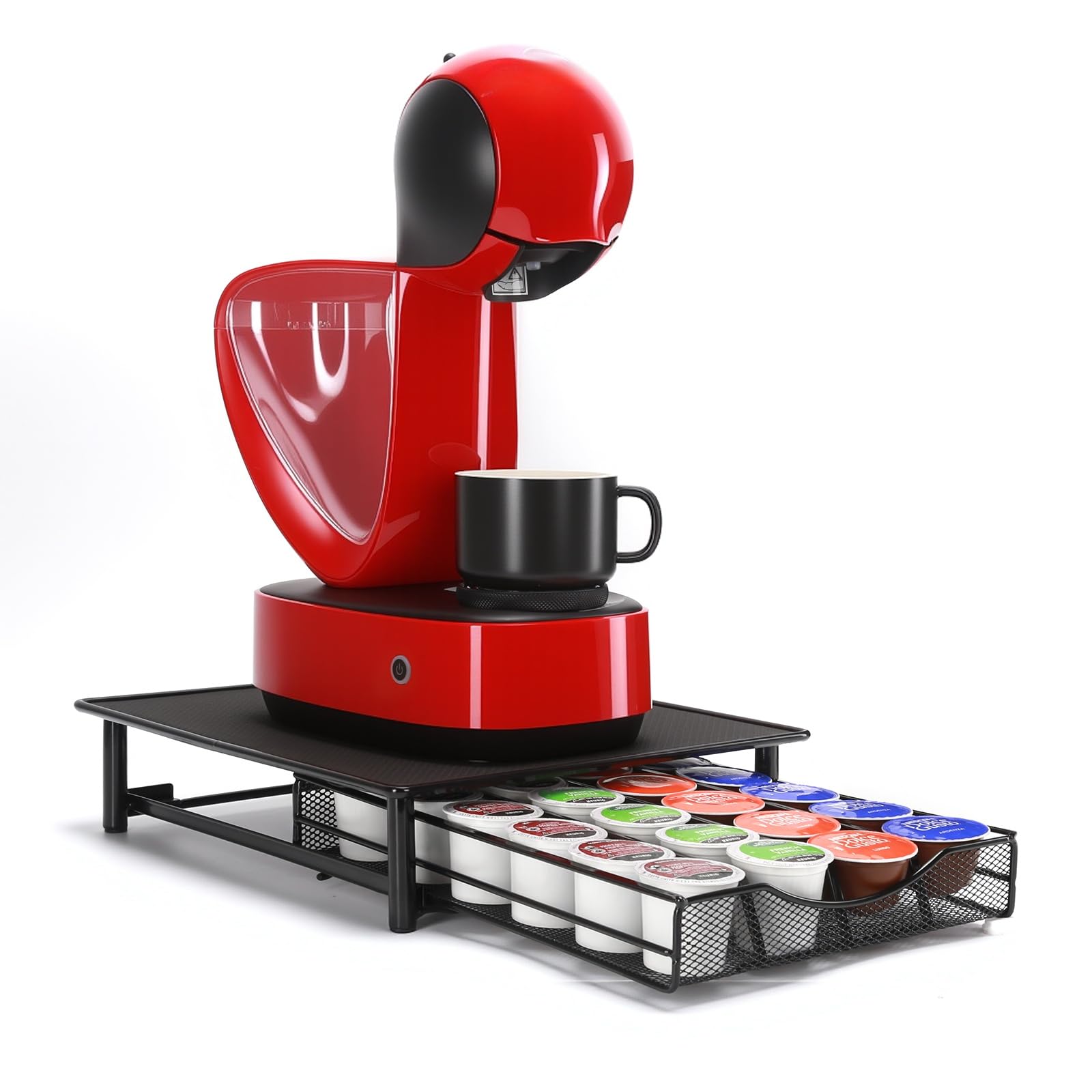 

Horevo Nescafé Dolce Gusto Dedicated Capsule Holder Storage Rack, Pull-out Coffee Capsule Organizer, Size: 35x28x7.5cm, Holds 24 Capsules, Ideal for S