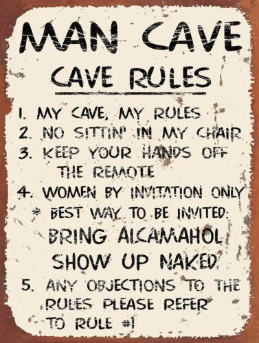 

Man Cave Cave Rules Retro replica vintage style metal signplaque GiftAluminum 30x40cm(11.8x15.7inch)