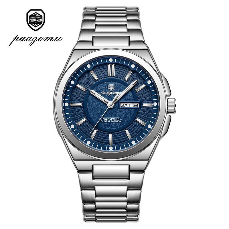 Fashion Classic Man Watch Waterproof Luminous Date Week Luxury Men Watch Stainless Steel Quartz Business Men's Watches