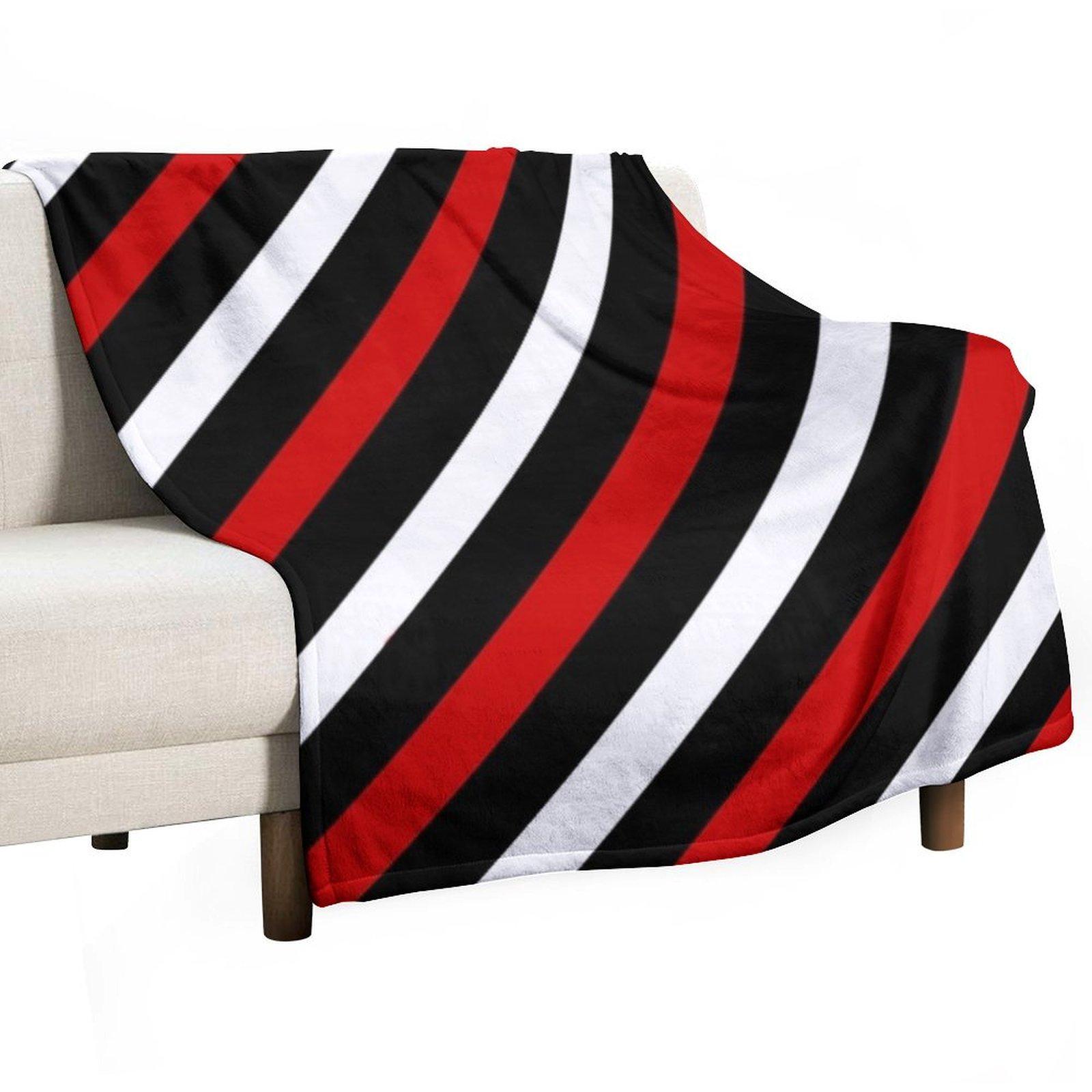

BLACK AND WHITE AND RED STRIPE FOR INTERESTING INTERIOR DECOR AND TREND CLOTHING STYLES Throw Blanket Sofa Quilt Blankets 30x40in
